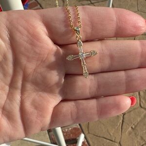 Elegant Gold Cross Pendant Necklace